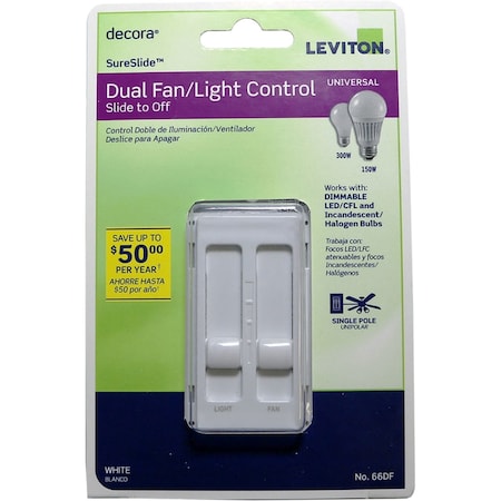 Dual Fan/Lght Contrl Wht